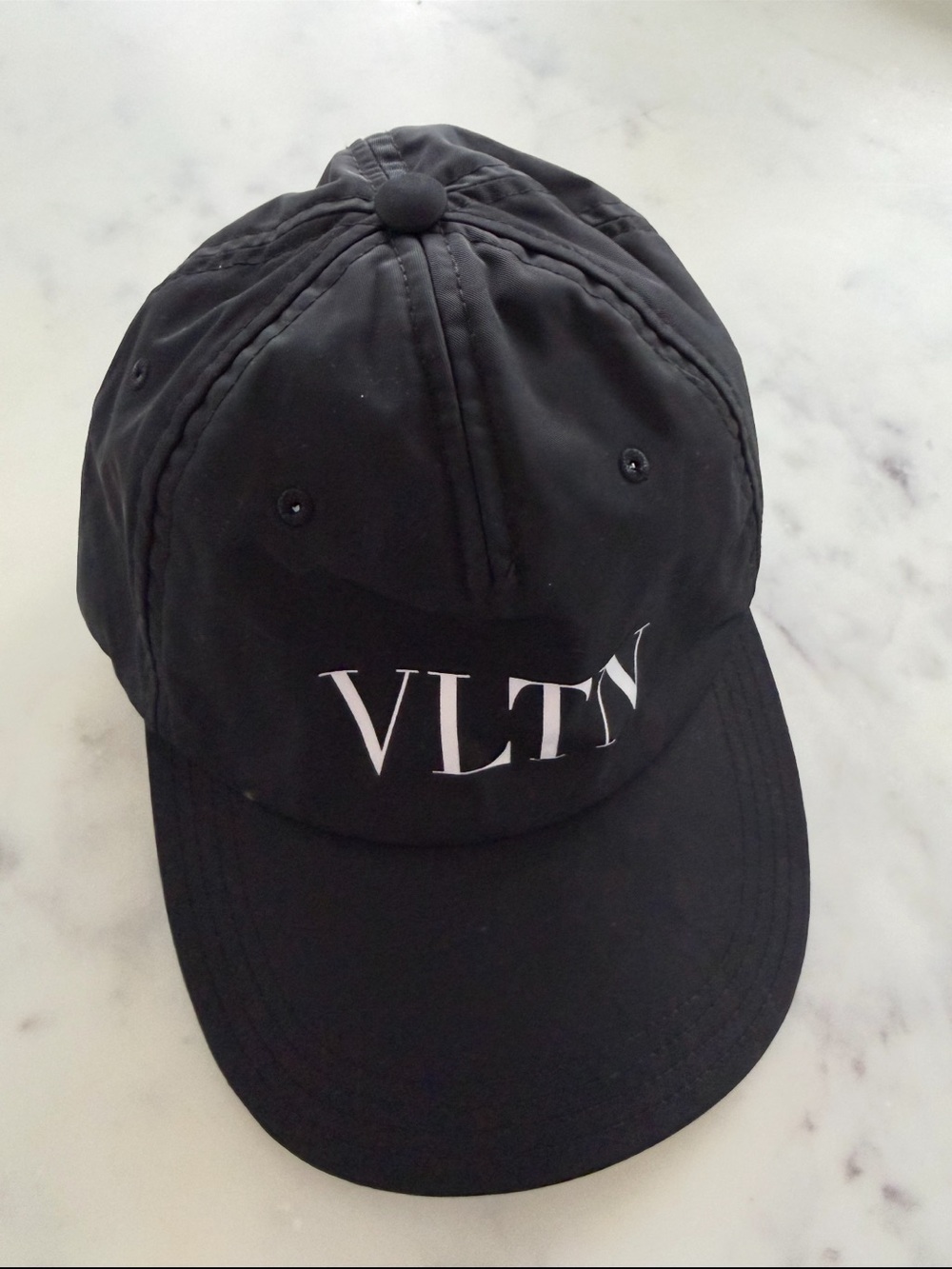 Valentino Garavani VLTN Black Cap with White Logo